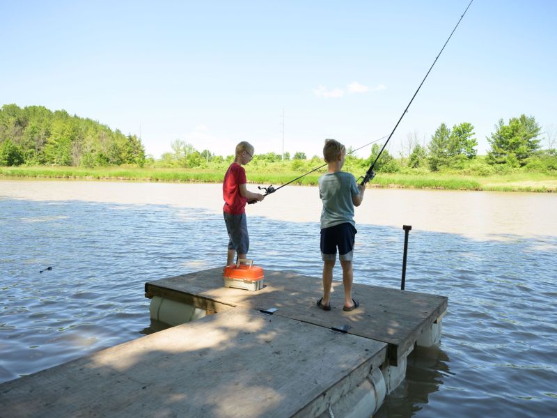 Children fishing at Chippawa Creek Conservation Area